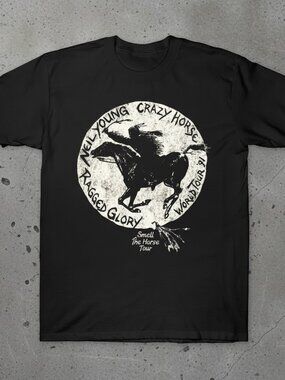 Vintage Neil Young Crazy Horse Ragged Glory Tour Graphic T-Shirt | Classic Rock